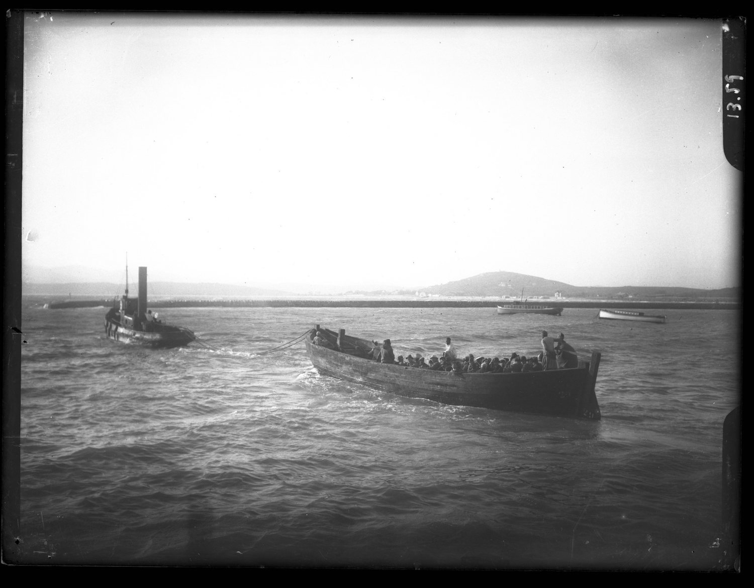 Boats on the water by the Tangier port.