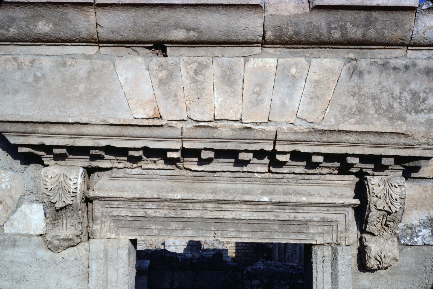 Detail of the lintel of an entrance to a villa
