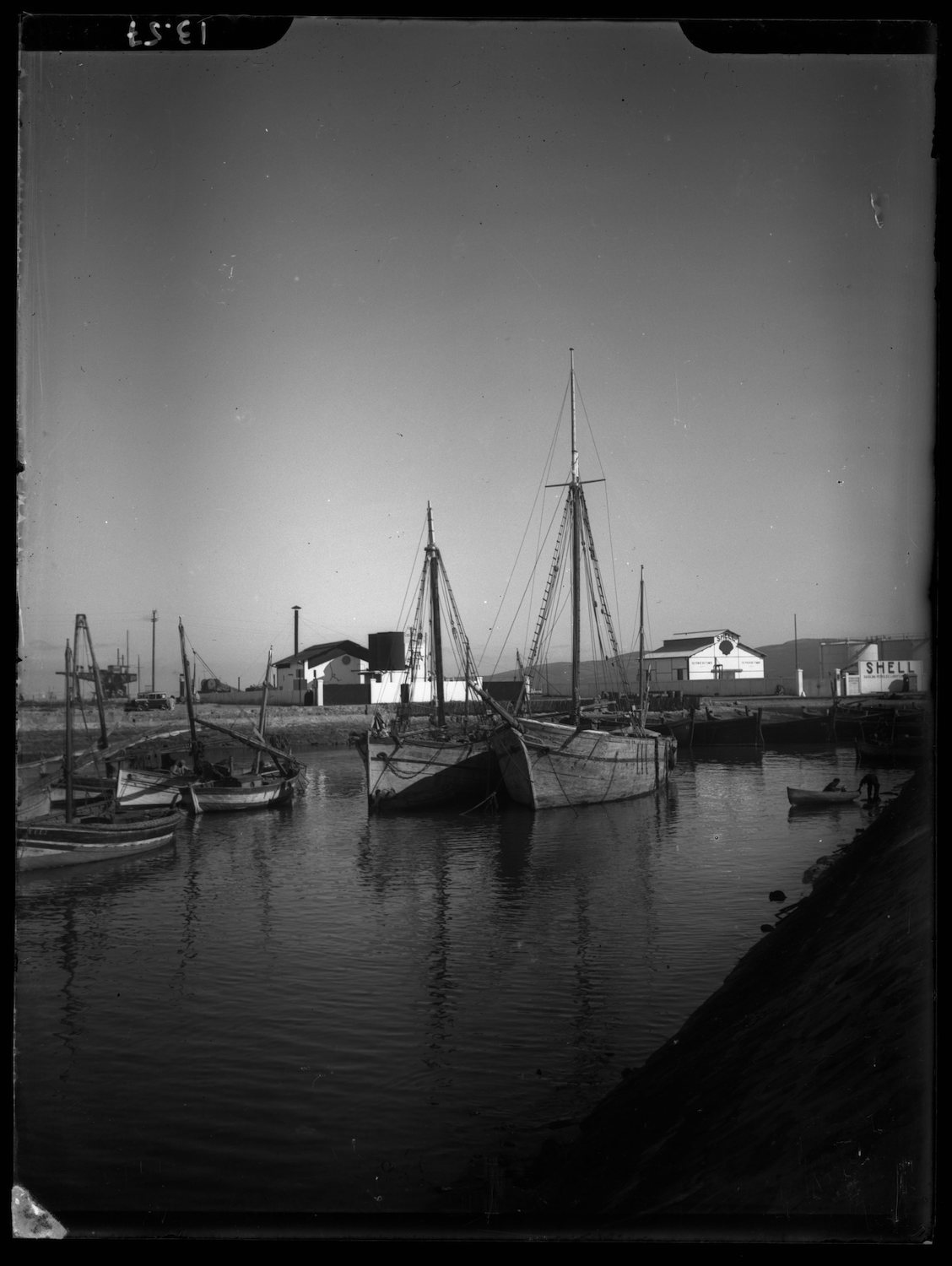 Sailboats at the docks.
