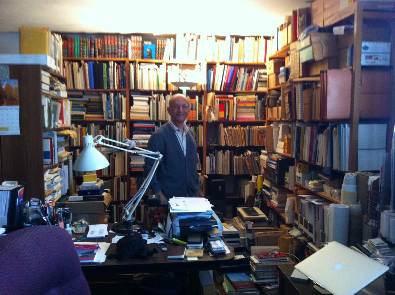 Besim Hakim in his office library