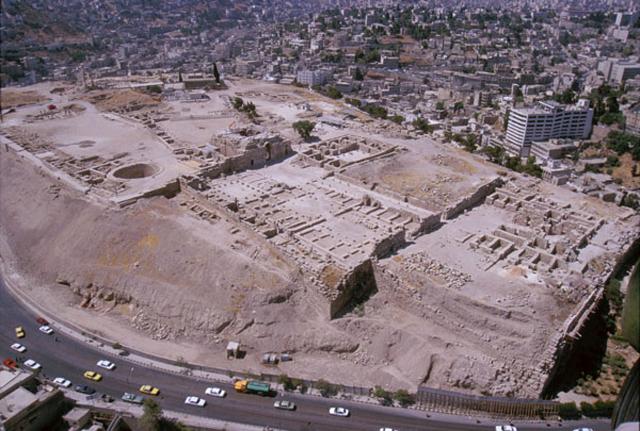 Aerial view of the Amman citadel from the North East