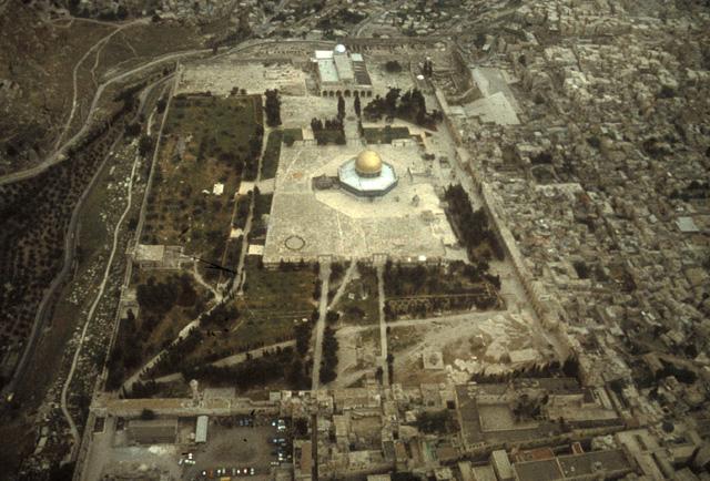 Aerial view of Haram al-Sharif from north
