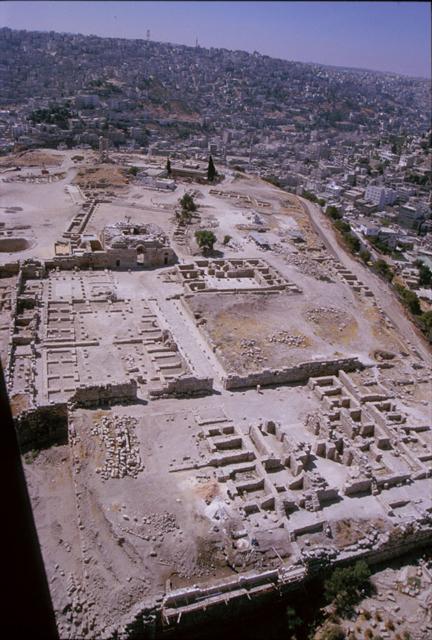 Aerial view of the Amman citadel from the North