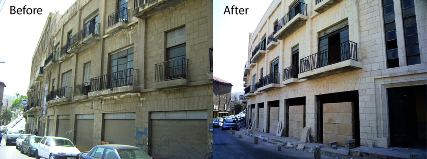 Before and after exteriors of the Dara