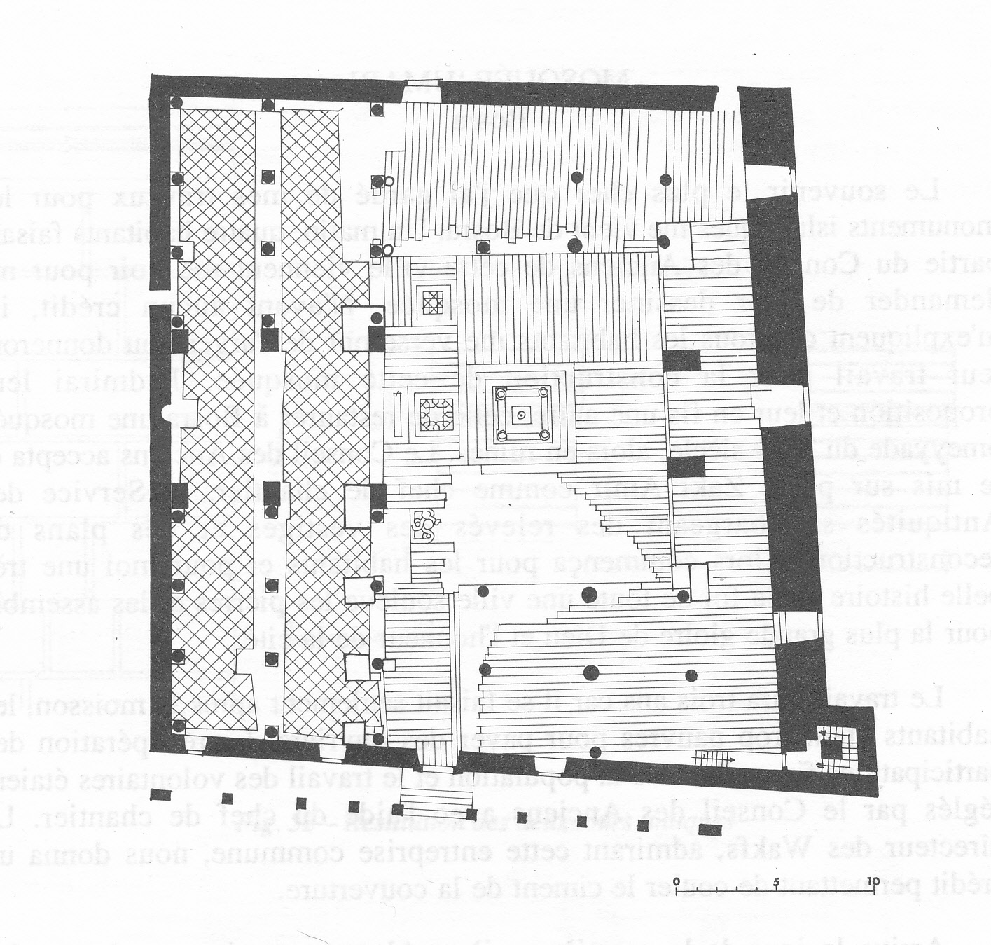 Site plan - elements blocked out in black representing what has been conseverved
