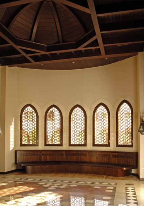 Seating alcove in the social hall