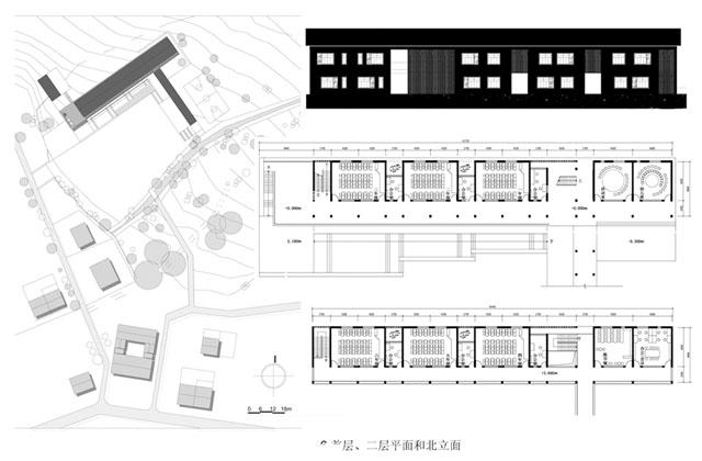 Site plan, plan and elevation