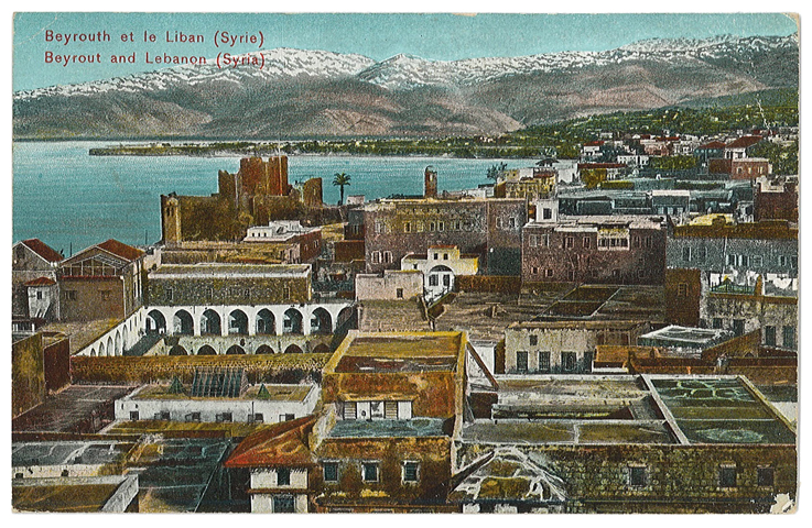 Beirut, general view with Mt. Lebanon in background. "Beyrouth et le Liban (Syrie)"