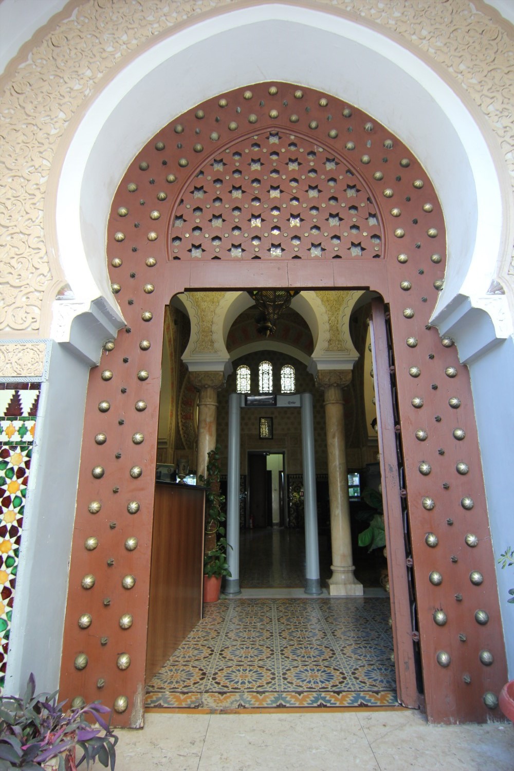 View of the wooden door