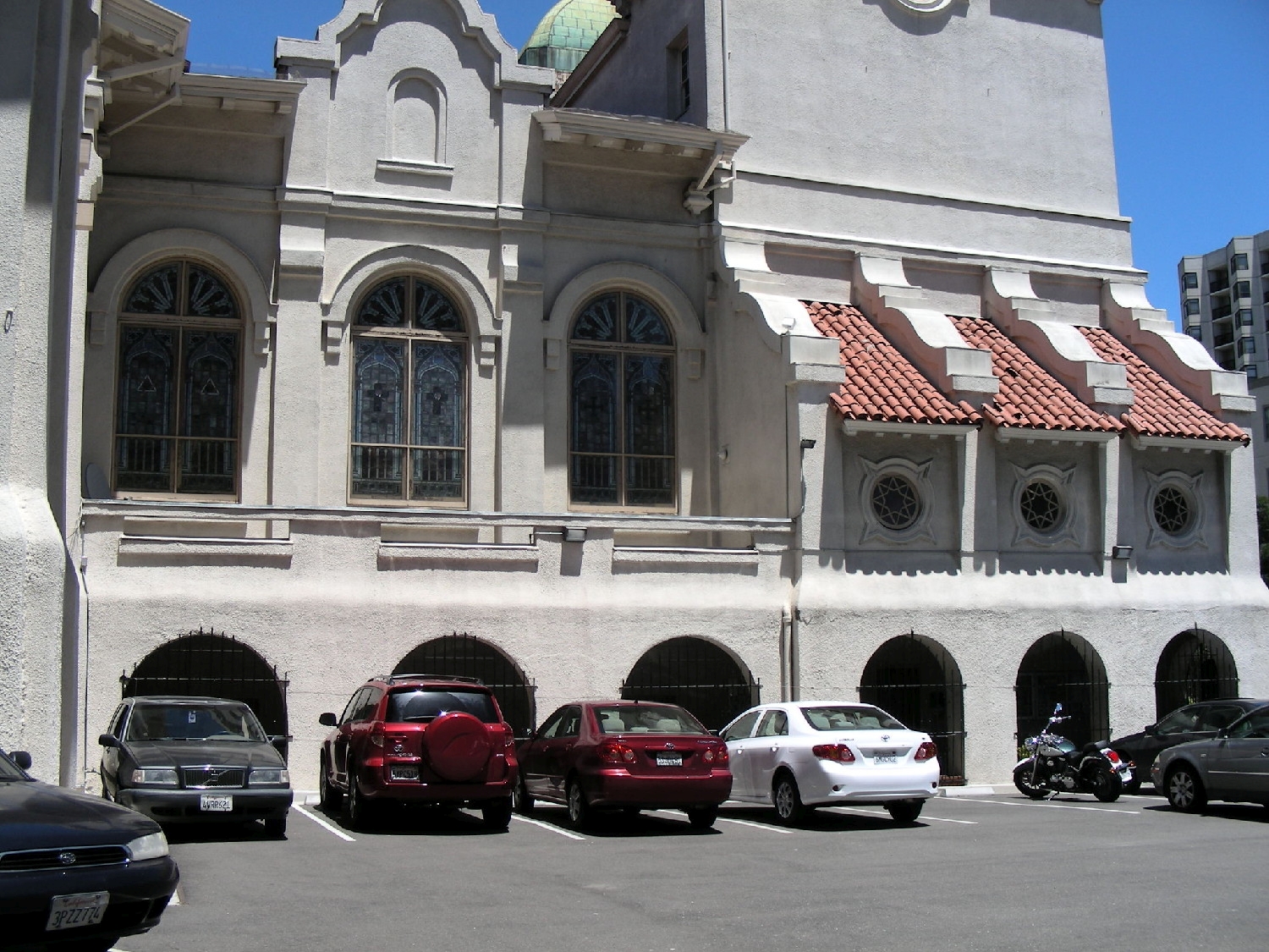 Southern facade and parking lot