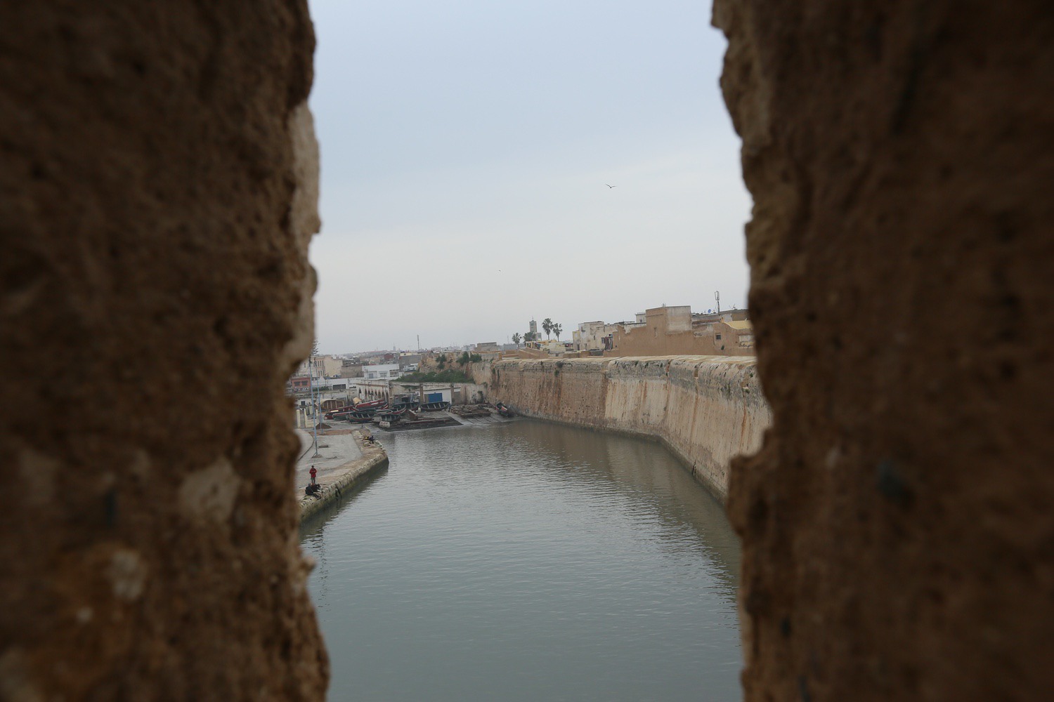 View toward the port from an opening in the fortified wall