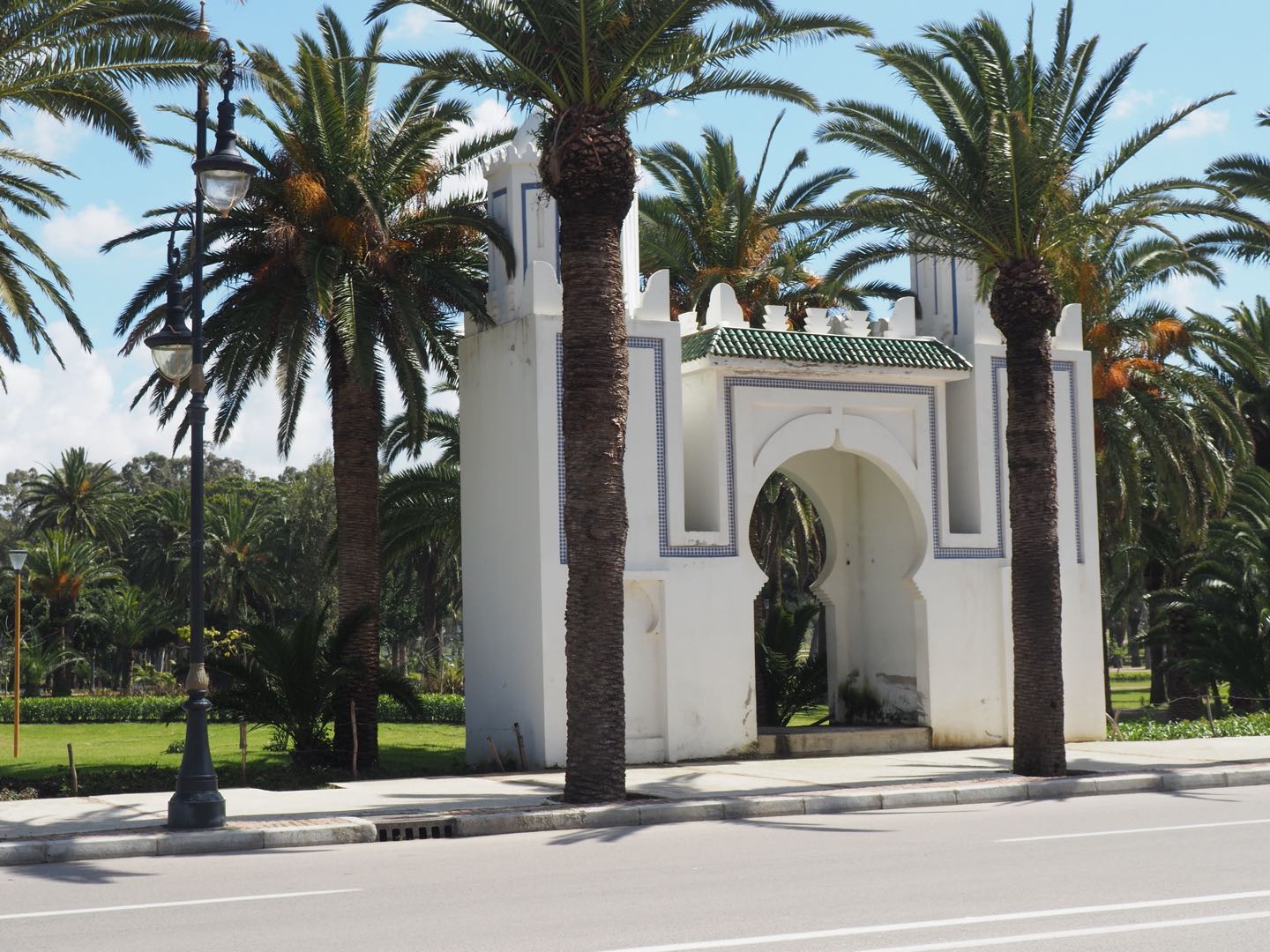 <p>View from across the street to the decorative garden gate</p>