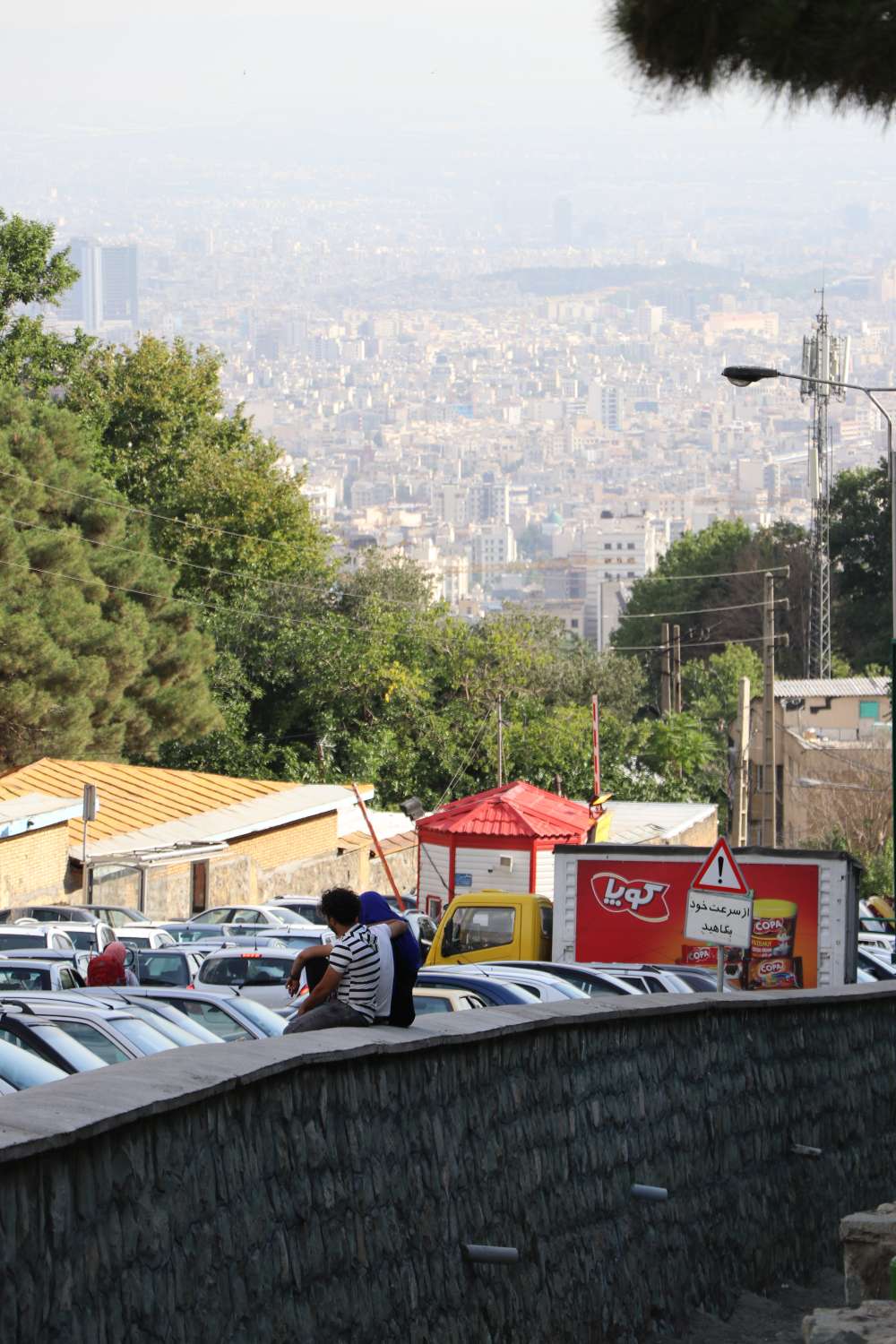 View of Tehran from the park entry gate.