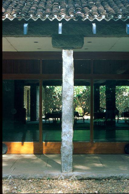 Stone pillar at the verandah