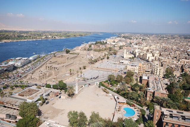 Southern view of Luxor temple plaza (Abuelhagag) after development