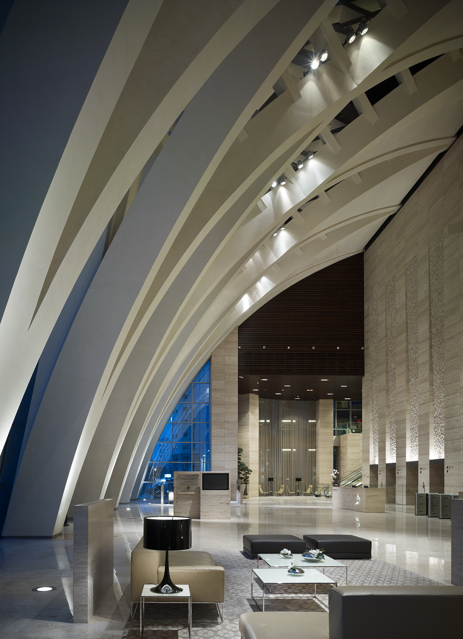 Al Hamra Firdous Tower - Main lobby interior view  