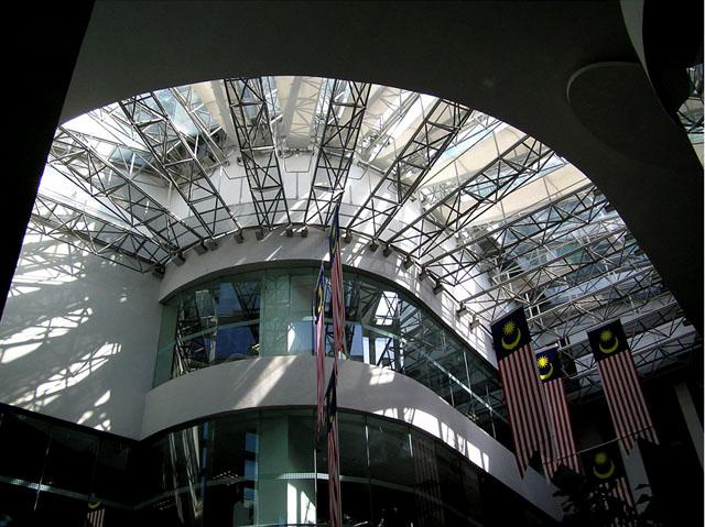 View of skylight and thermal flue from within the Atrium