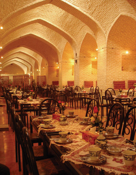 Meybod caravanserai used now as a restaurant