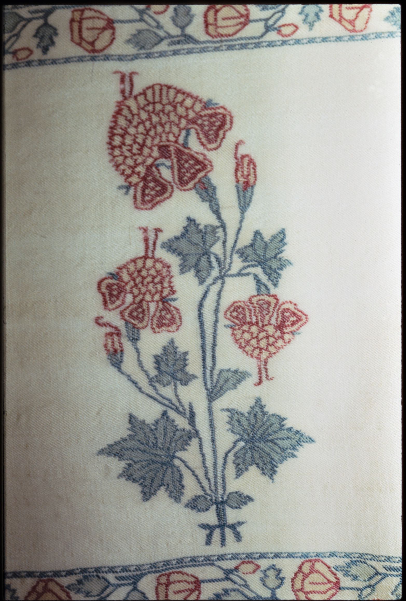 Textile fragment with flowers