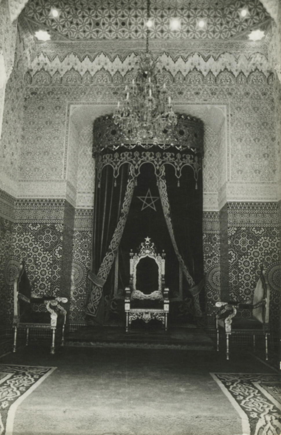 Interior view toward the throne of the Royal Palace in Tetouan