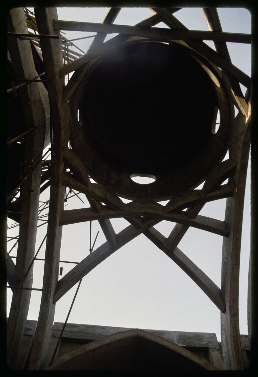 View of dome under construction.