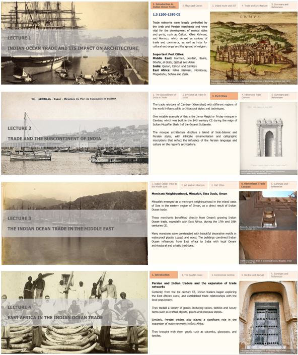  Centre for the Study of Architecture and Cultural Heritage of India, Arabia and the Maghreb - <p>This Final Report provides an overview of the data collection and research processes, as well as the outputs produced by ArCHIAM for the project, Indian Ocean Islamic Trade and its Impact on Architecture.&nbsp;</p><p><br></p><p>This final report outlines the content (outputs) developed for the project, Indian Ocean Islamic Trade and its Impact on Architecture, and the data collection, analysis, structuring and formatting processes and protocols adopted to achieve this. It outlines the rationale, approach and the methodology applied to curate and manage data, scholarly work, and other resources. The material aims to elaborate on the knowledge and disseminate a consolidated understanding of the influence of Indian Ocean trade on the architecture and urbanism in the western Indian Ocean region.&nbsp;</p><p><br></p><p>This report acts as a critical guide to the project and its evolution, developed following a meticulous framework established to catalogue, categorise, and administer the diverse range of data, material and scholarly contributions. This framework is robust enough to serve as a foundation for future research endeavours which integrate digital databases with pedagogic outputs.</p><p><br></p><p>The report underscores the significance of a well-structured approach in academic pursuits, supported by efficient documentation of the process. It highlights the importance of methodical planning and execution in managing extensive research material.&nbsp;</p><p><br></p><p>It emphasises the role of effective categorisation in ensuring easy access to and retrieval of information. This is particularly crucial in large-scale projects, especially where a significant volume of disparate resources need to be considered.</p><p><br></p><p>All the project objectives and planned outputs have been achieved and exceeded. This includes the establishment of resource databases for textual and visual material, and the production of templates, sample slide presentations and recorded lectures. The work has produced a consolidated knowledge base, introduced robust new analytical tools and novel methods of visualising data.&nbsp;&nbsp;</p>