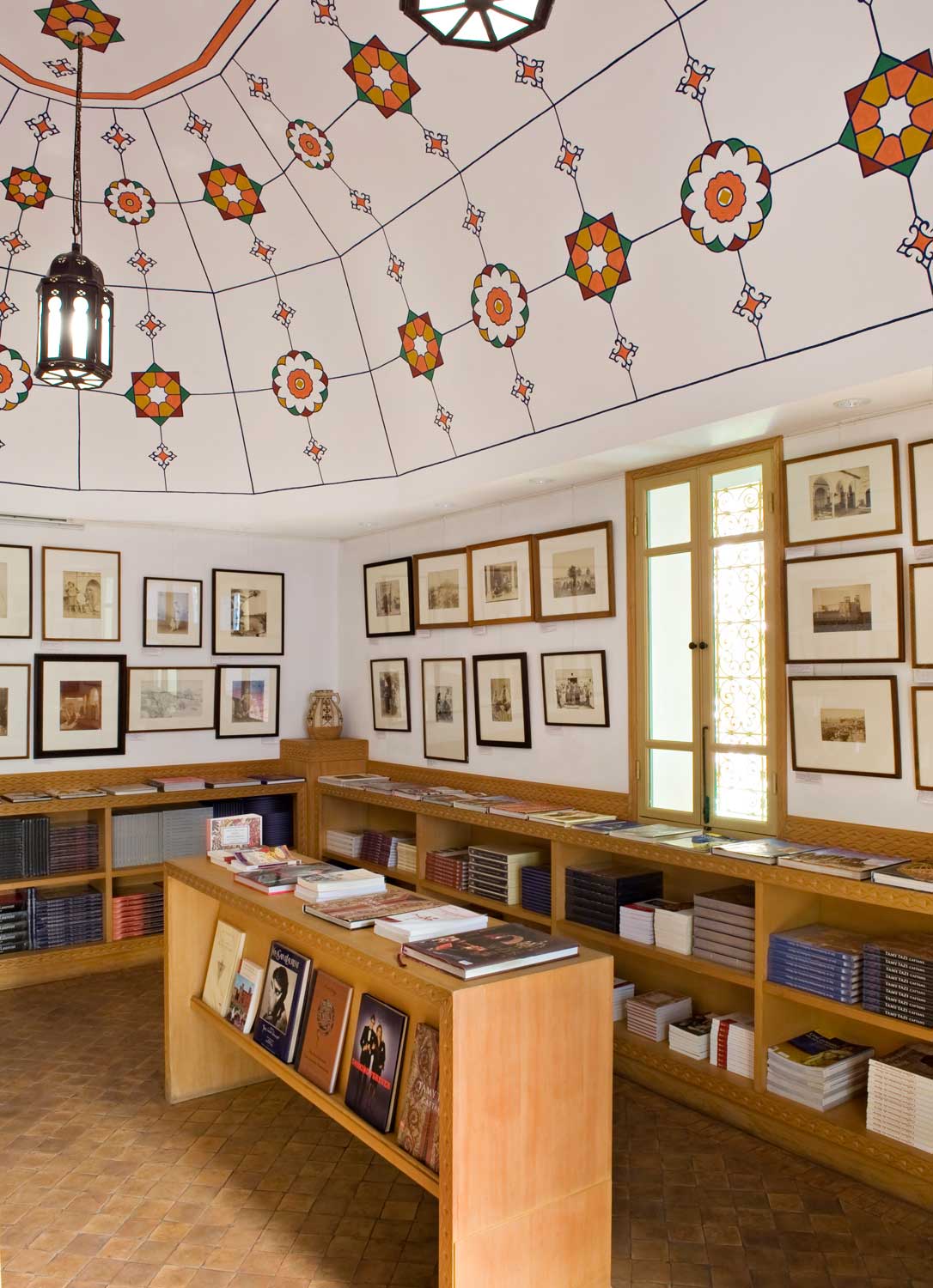 Interior view of a bookstore or library