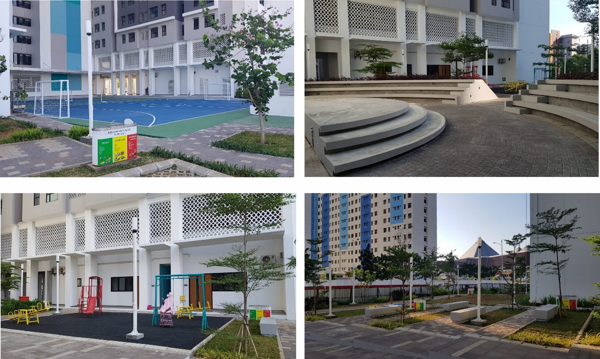 <p>RPTRA facilities built in a middle-low class vertical housing (Rusunawa) in Dann Mogot, Jakarta, 2019.</p>