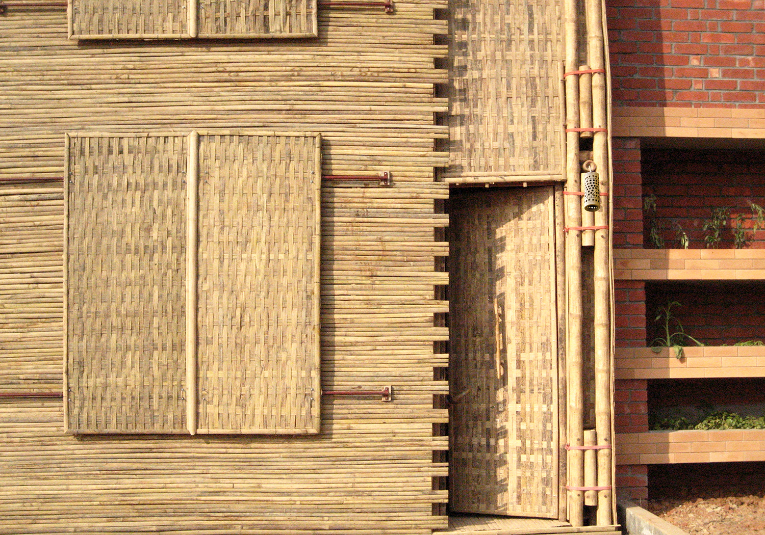 Front facade of bamboo dwelling 