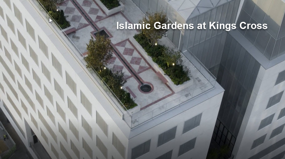A film showcasing the various "Islamic" inspired gardens at the Aga Khan Centre, Kings Cross, London