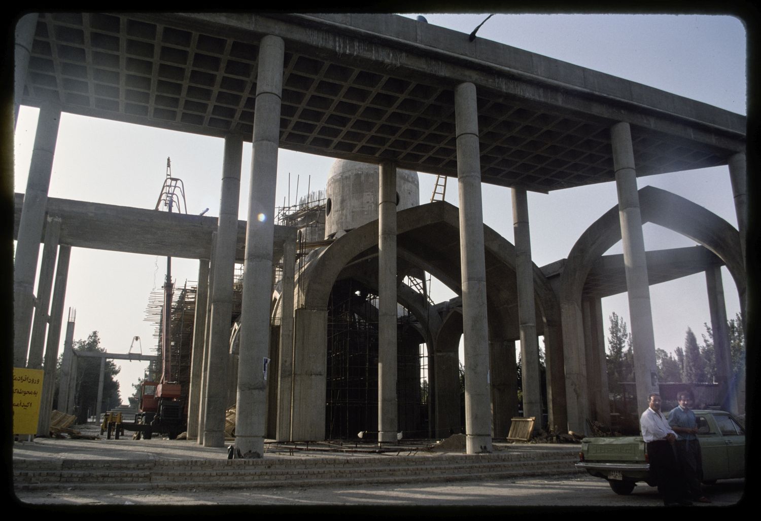 View of monument under construction.