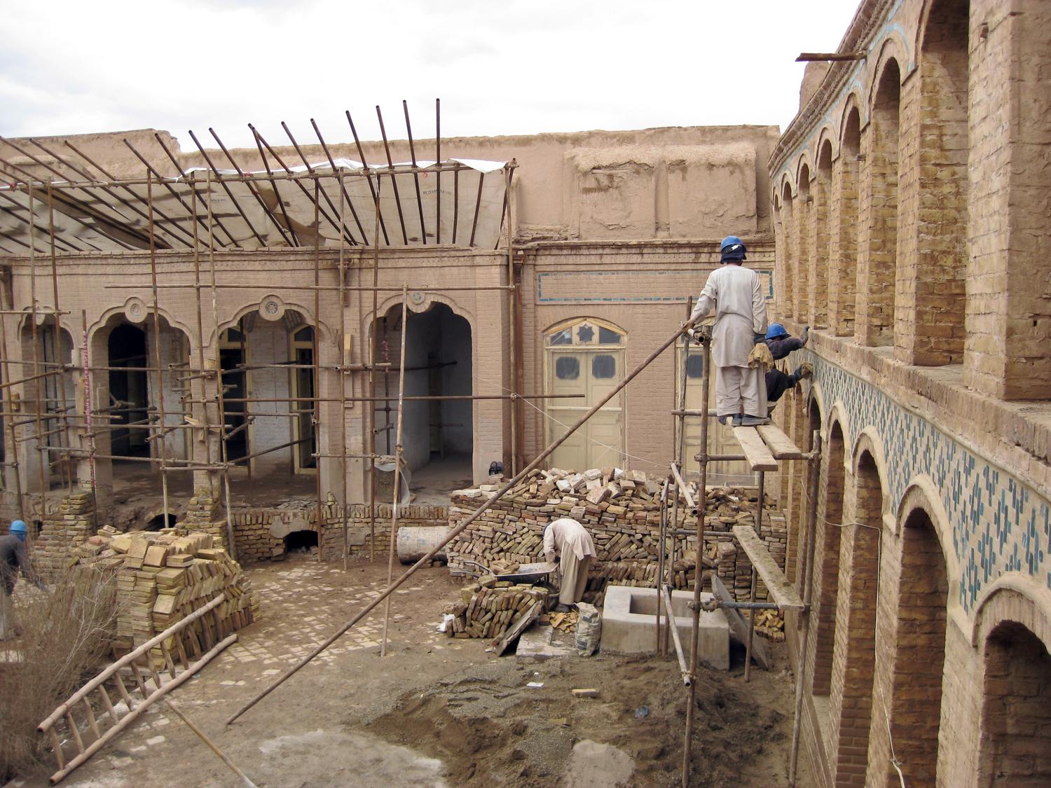 Courtyard during conservation