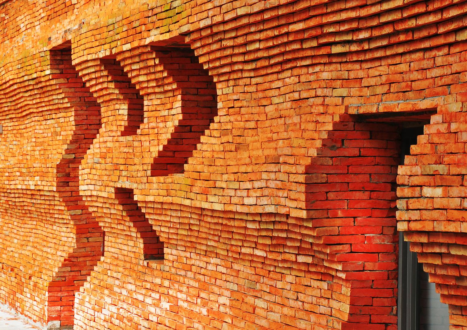 Kantana Film and Animation Institute - Handmade brick walls