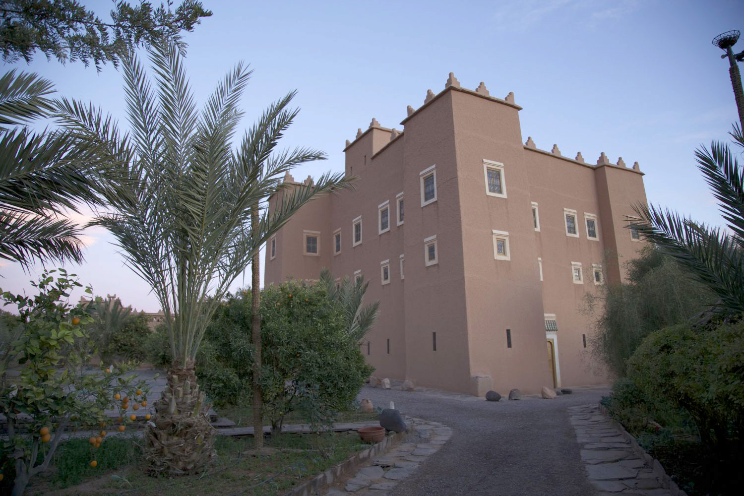 View to north, corner view of casbah from the entrance drive