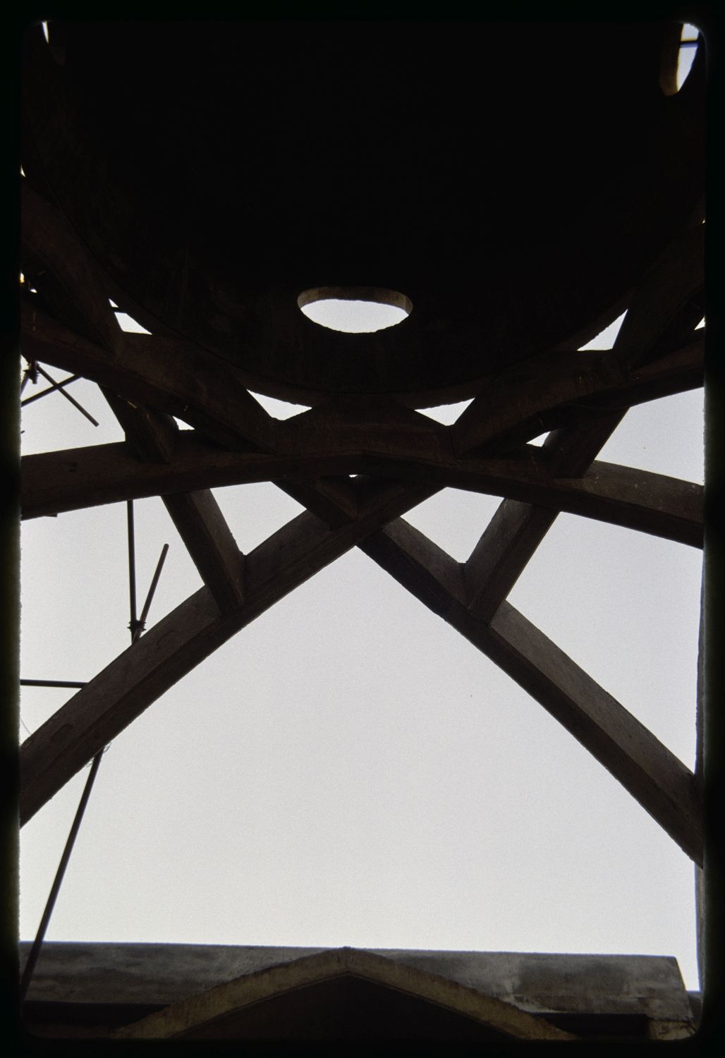 View of dome under construction.