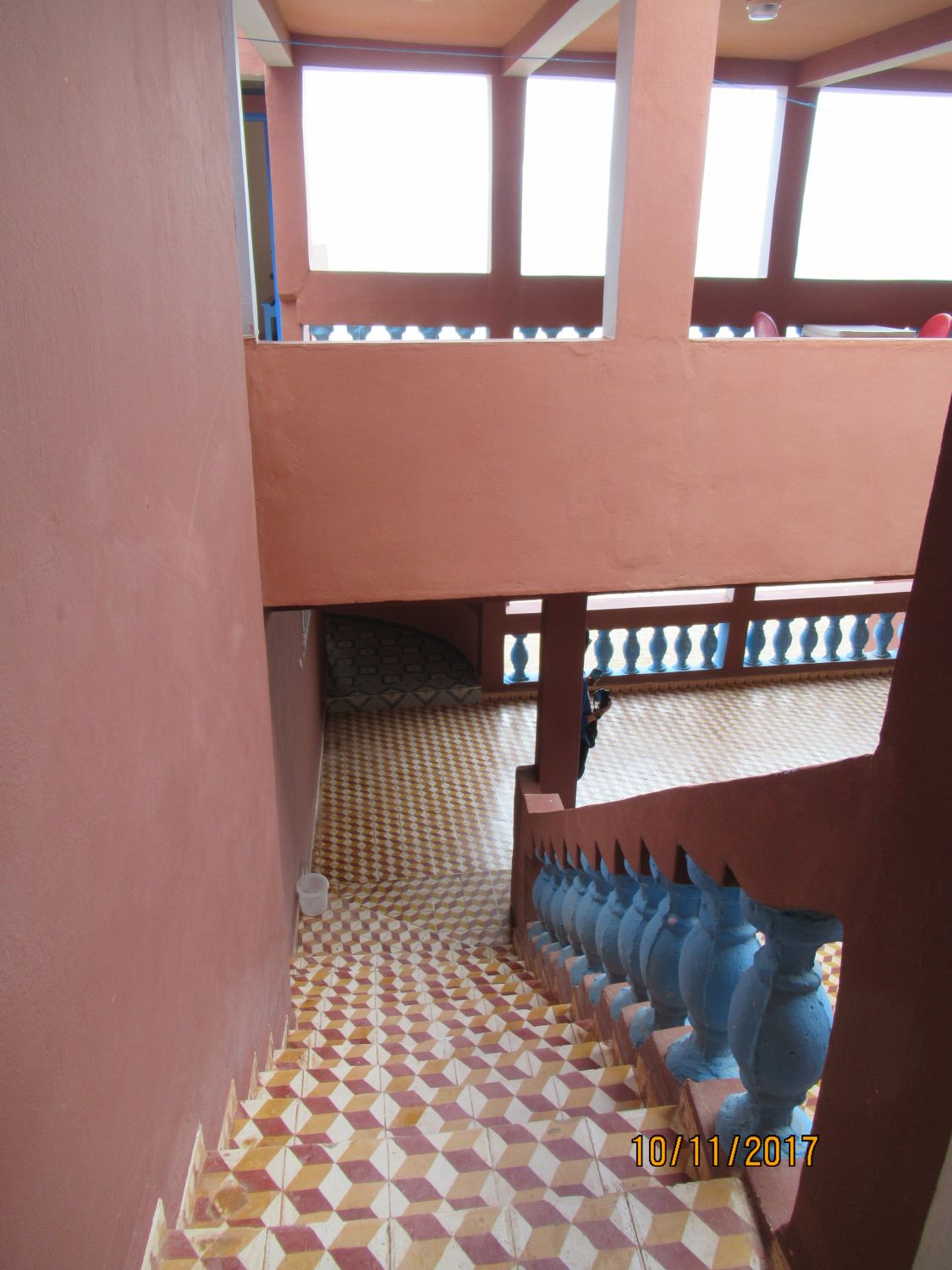 View of hostel staircase.