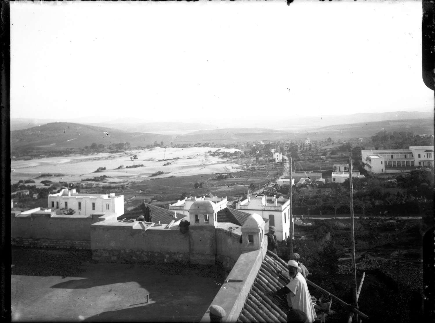 Landscape view of hills from the roof at 65 rue Foucauld.