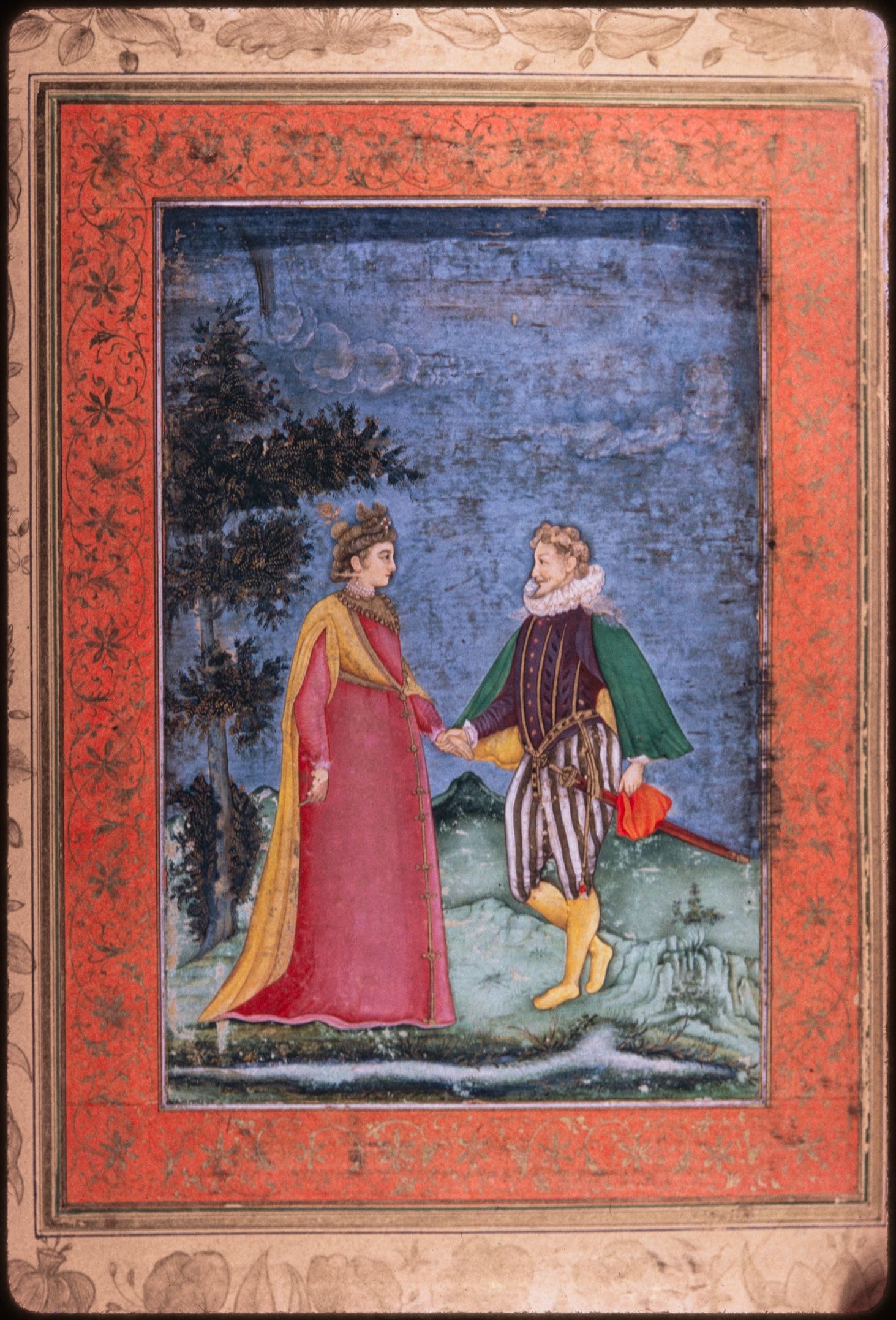 European gentleman and lady , f. 74 from the Dara Shikoh Album (British Library Add. Or. 3129)