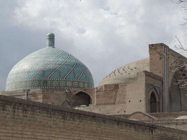 Exterior view of the dome on the mosque's southern iwan, view from northeast