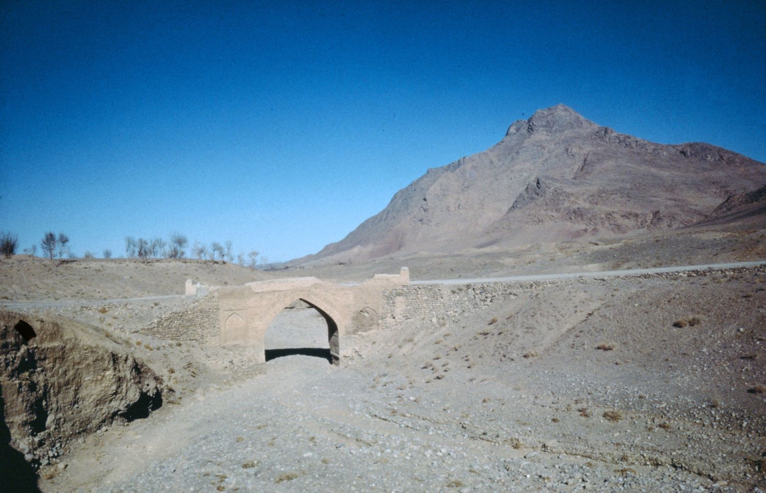 View of a bridge on the road to Gulpayagan, Iran.