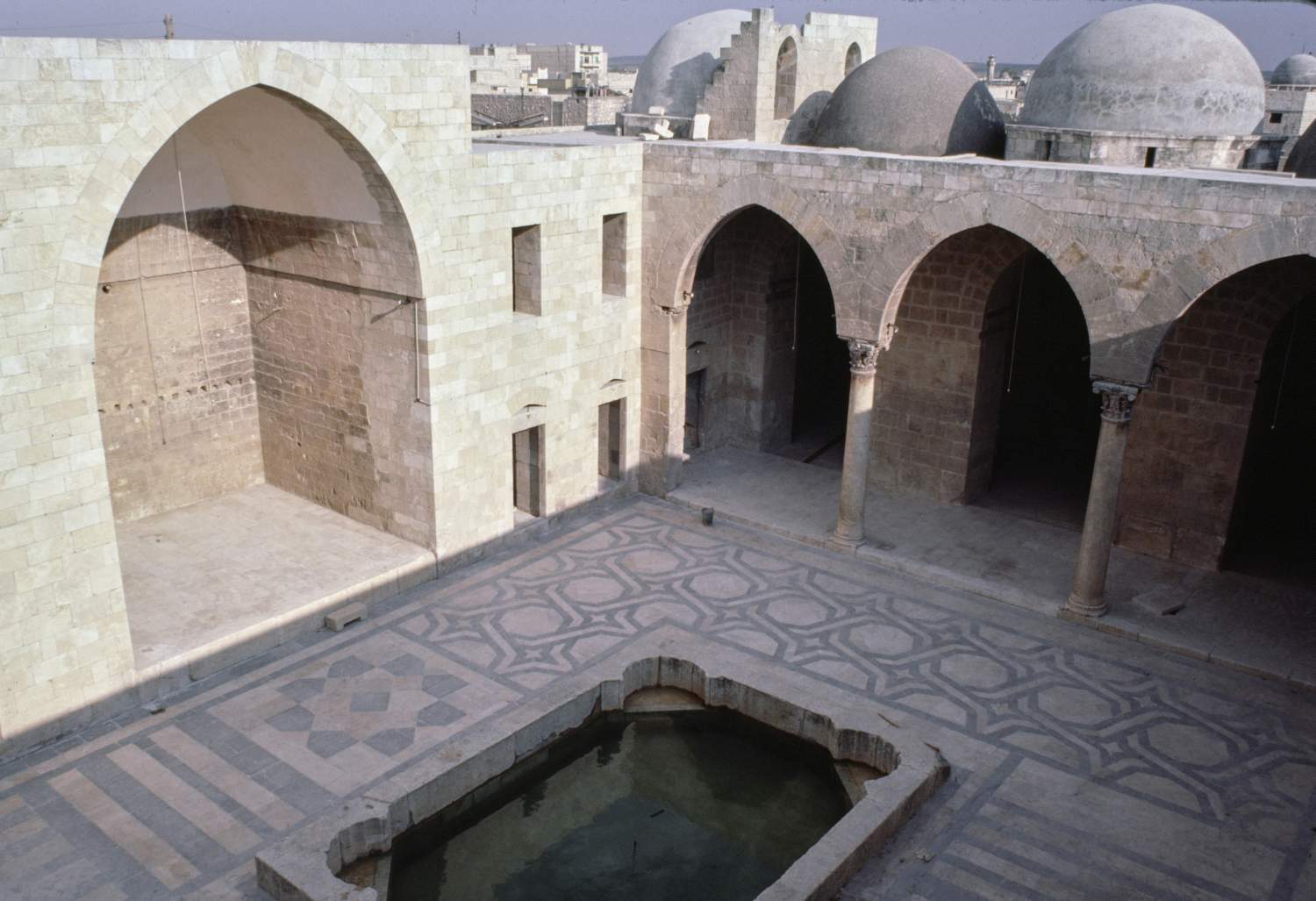 Madrasa al-Zahiriyya (Aleppo) - <p>Courtyard, view from above toward northeast corner.</p>