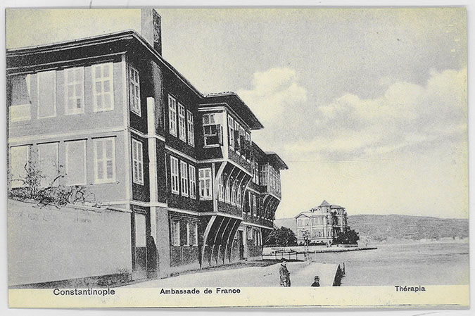 Istanbul, Tarabya district, exterior view of the French Embassy. "Constantinople, Ambassade de France, Thérapia"
