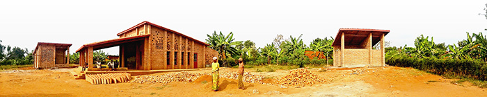 <p>Panoramic view of the construction site from the plot's entrance</p>