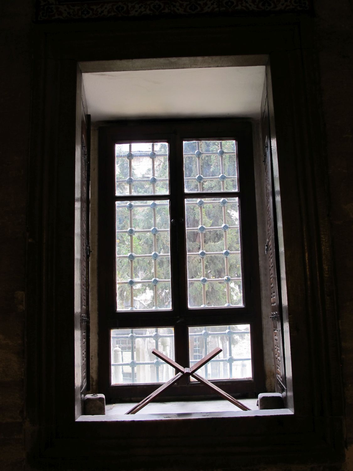 Interior detail view, window with a bookstand