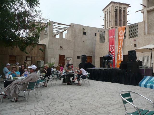 Cultural public activities taking place in the open spaces of Al Bastakia during opening day