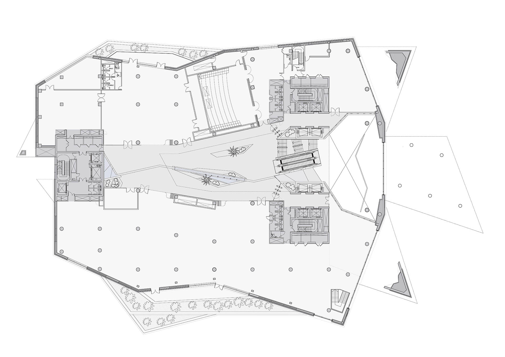 <p>Mezzanine floor level plan</p>
