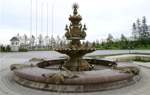 A fountain in front of the President Palace