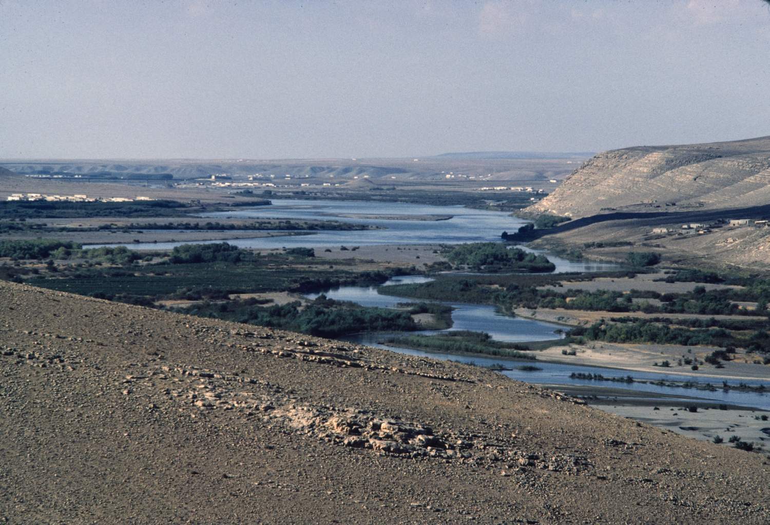 View of Euphrates River, looking upstream, from Qal'a Najm.