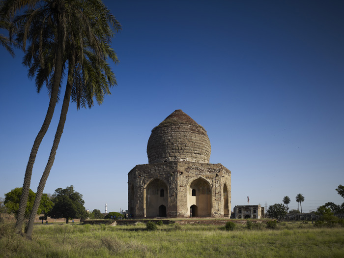 <p>The Mausoleum is built entirely of brick and is a one-story regular octagon</p>