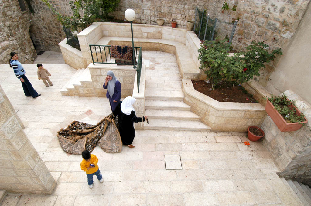 Hosh al-Helou Restoration - Restored courtyard and outdoor seating area